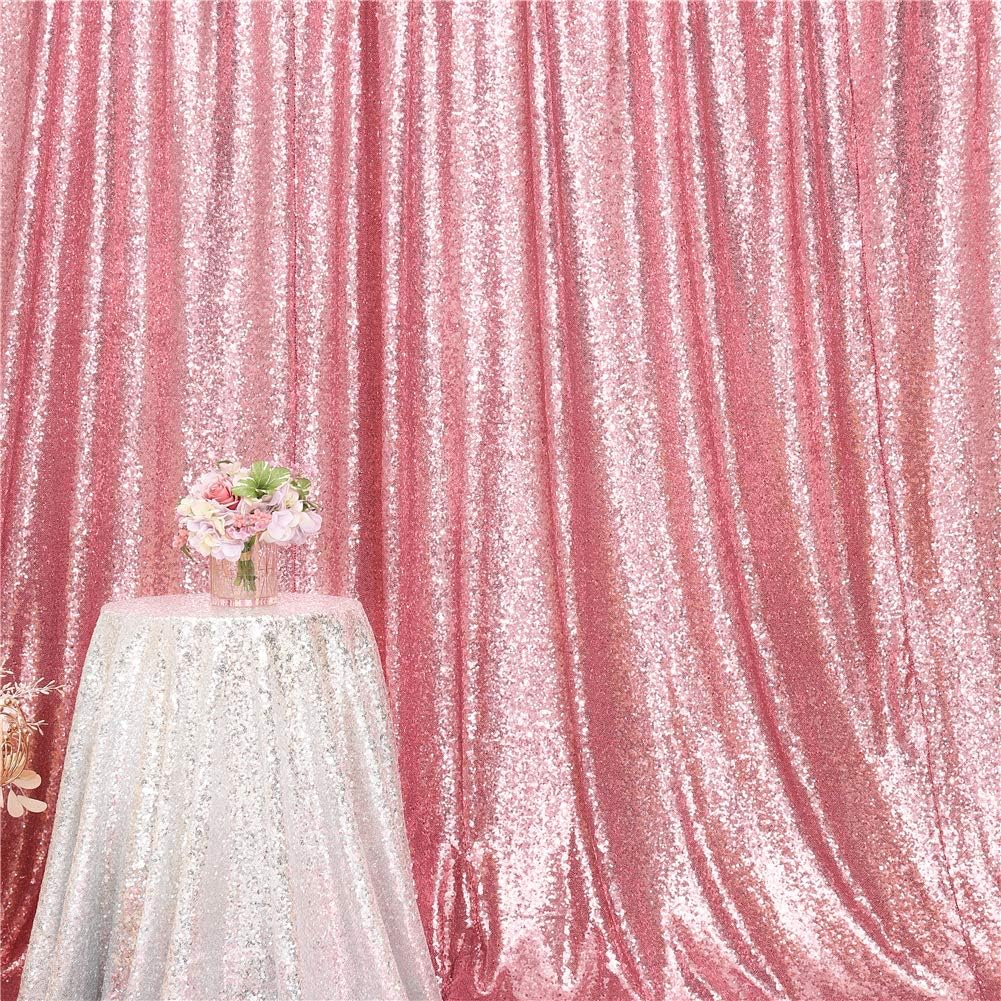 Eternal Beauty Fuchsia Pink Sequin Backdrop, 5x7 Ft Glitter Background Curtains for Shimmer Photography Party Wedding Birthday Back Drop Decor