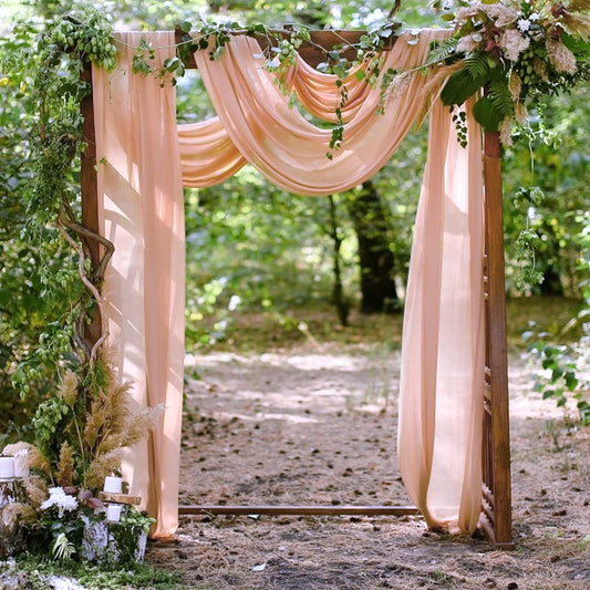 Arch Drapes for Wedding Arch Draping Fabric Blush Sheer Backdrop Curtain for Ceremony Bridal Party Decor 19Ft Length x 28" Width 2 Panel