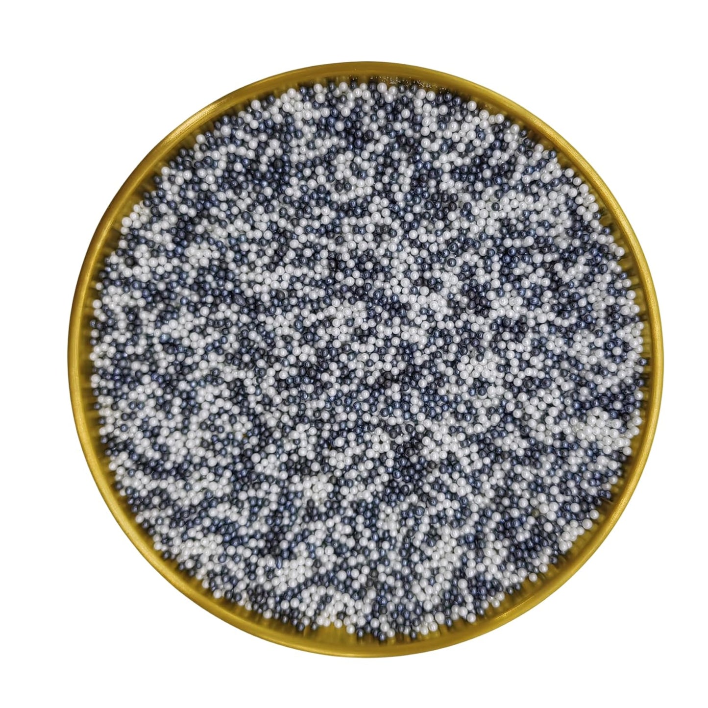 Edible Black & White Pearl Sugar Sprinkles Candy 2mm Mini Pearls Cake Decorations Cupcake Toppers Cookie Decorating Perfect for Wedding Party Valentine Halloween Christmas Supplies 3OZ