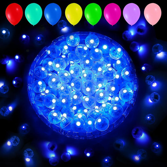 Aogist 100pcs Balloon Lights,Long Standby Time Waterproof Twinkle Mini Light,Battery Powered,Round LED Ball Lamp for Latex Balloon Paper Lantern Party Wedding Christmas Halloween Decorative,Blue-Flash