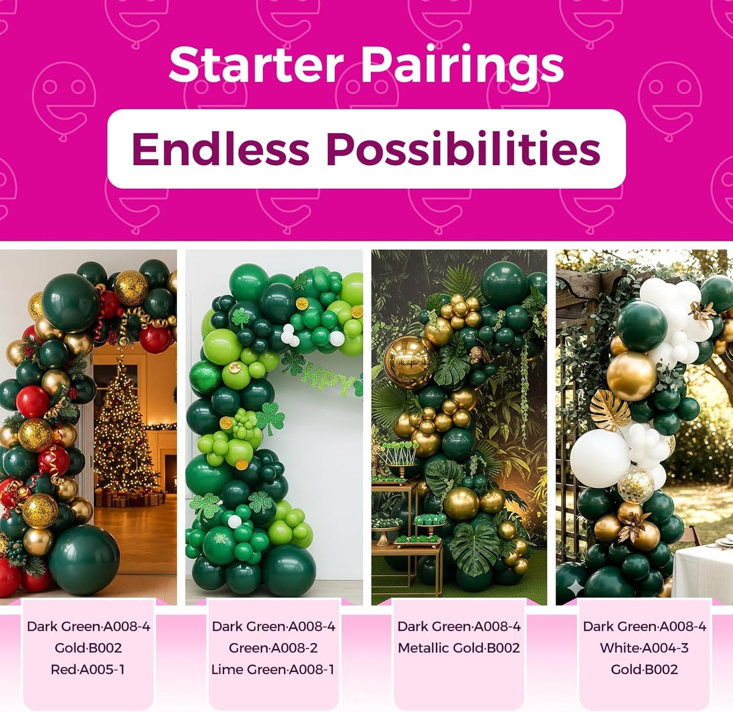 Bezente Green Balloons Latex Party Balloons - 100 Pack 12 inch Round Helium Balloons for Dark Green Themed Wedding Graduation Anniversary Birthday Party Backdrop Decorations