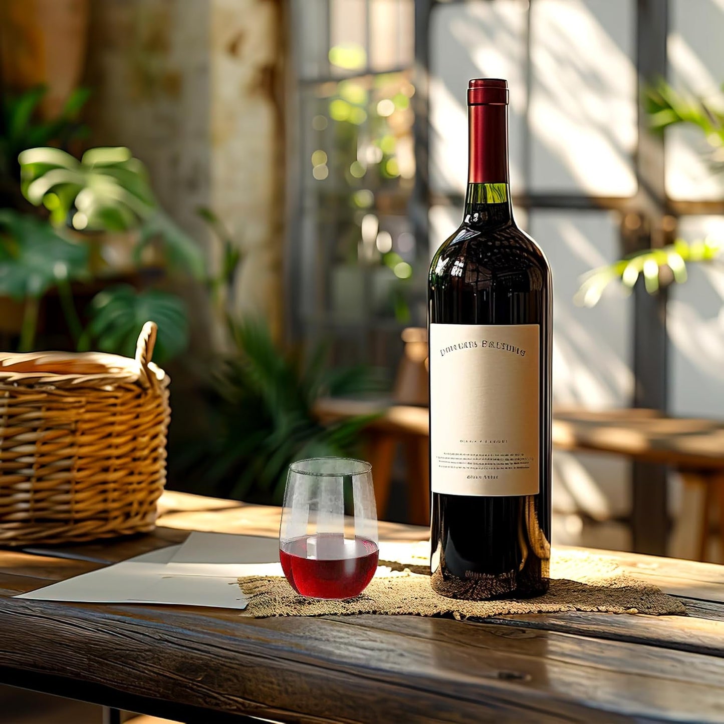 Smarty Had A Party 16 oz Clear Stemless Plastic Wine Glasses, Unbreakable Disposable Drinkware for Weddings, Parties, and Events, Bulk Set (64 Count)