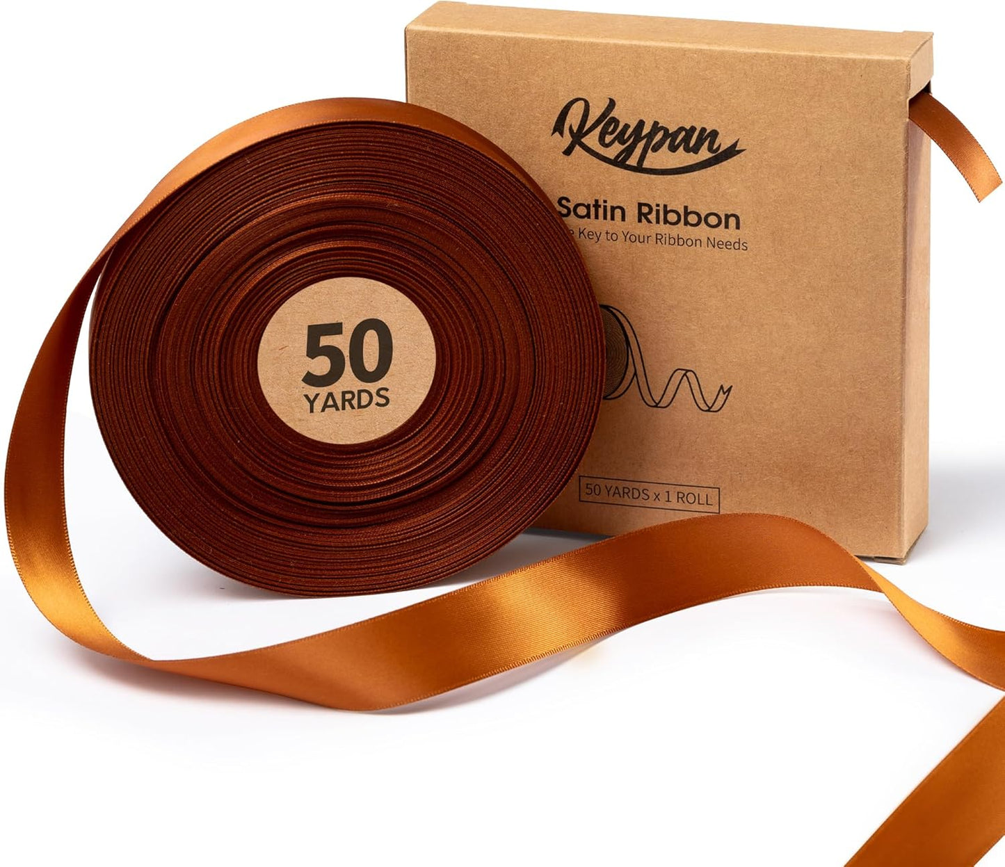 Copper Satin Ribbon 7/8 Inch x 50 Yards Double-Faced Polyester Ribbons for Bows Crafts Gift Wrapping Christmas Flower Bouquet Fall Wedding