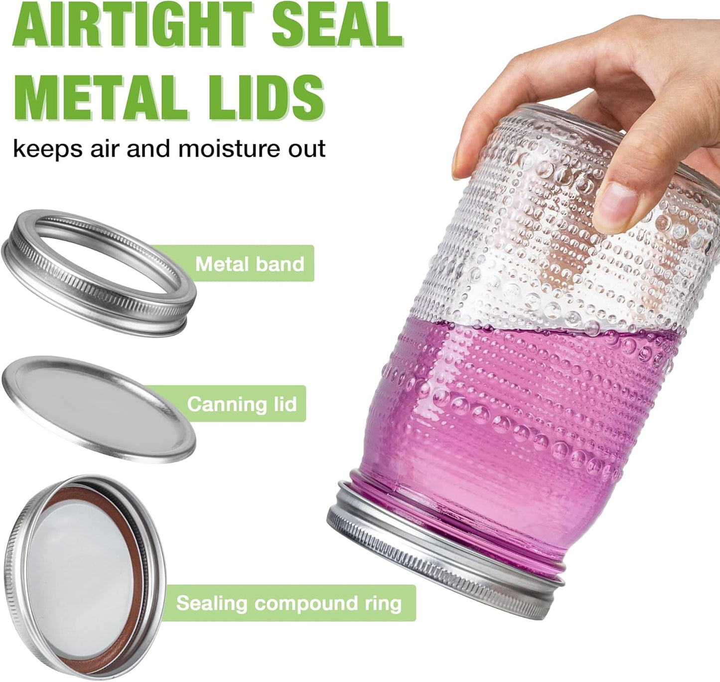 Mason Jars 32 Oz with Lids Wide Mouth 4 Pack, Glass Jars Canning Jars Large for Centerpieces Pickling Storage Food Meal Prep Salad Jam