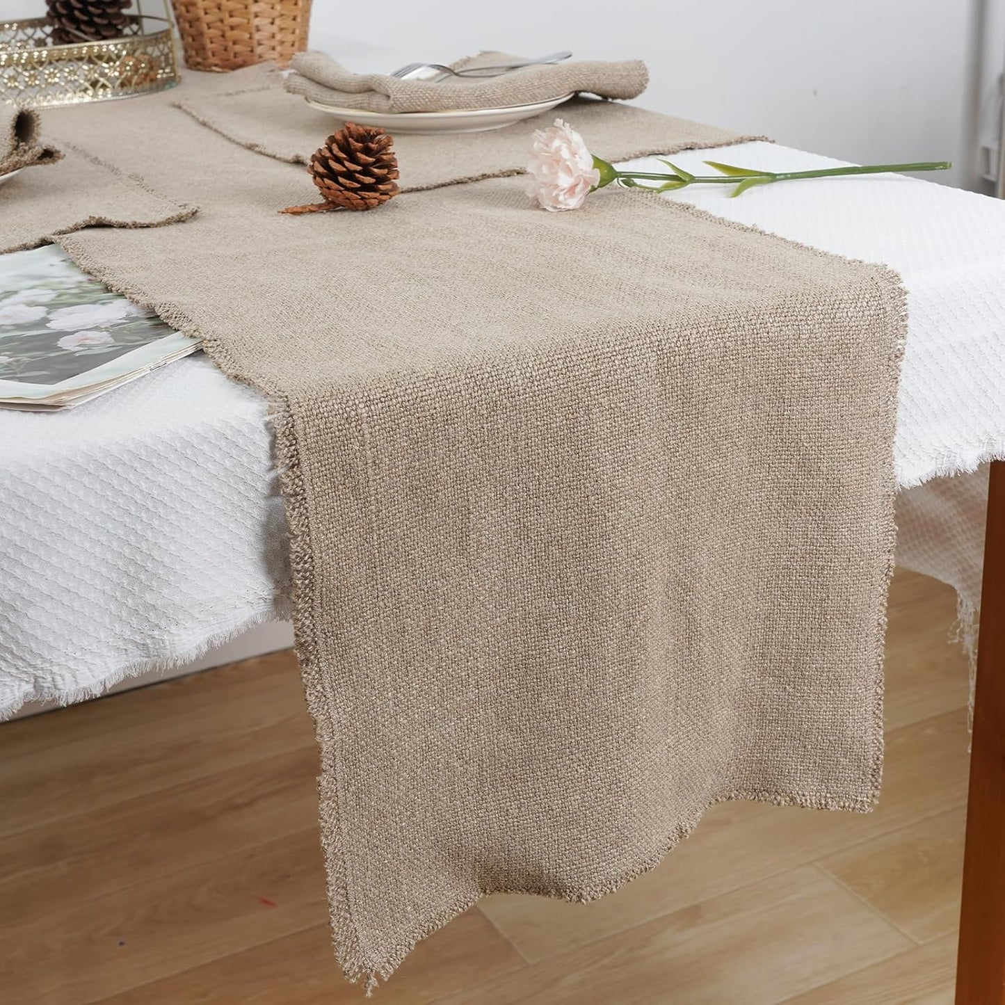 100% Pure Linen Table Runner 72 Inches Long-Super Thick Noble Cloth Dining Table Runner for Wedding, Parties, Everyday, Holidays