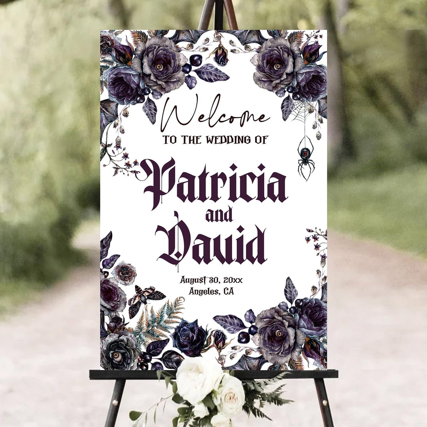 Halloween Wedding Welcome Sign, Til Death Do Us Part Welcome Sign, Halloween Couples Shower, Gothic Love Wedding Welcome, Signage Halloween Reception, Welcome Wedding Sign With Stand Decorations