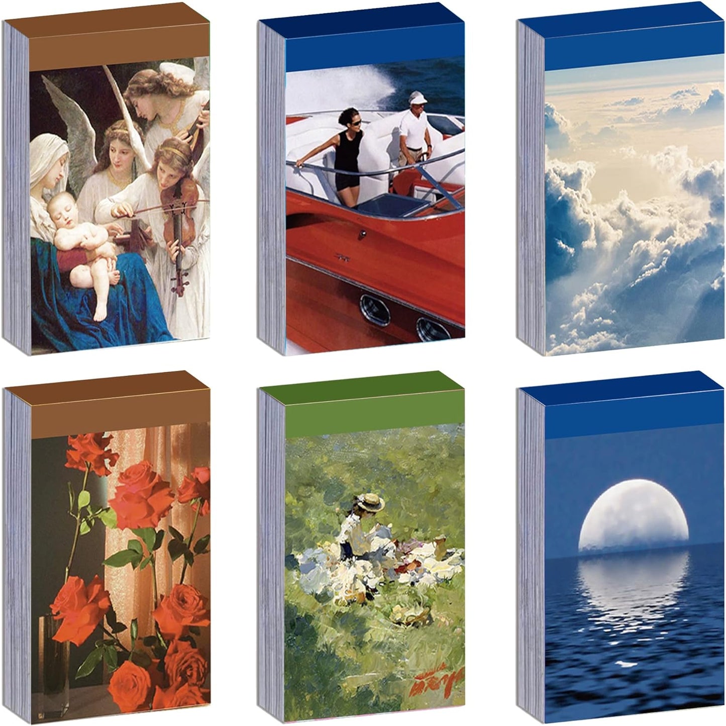 6 Sets 300 Pcs Washi Stickers Set Vintage Aesthetic Sticker Book for Journaling, DIY Decorative Paper Sticker Decals for Bullet Journal Art Scrapbooking Diary Card Craft Gift Album Notebook Stationery