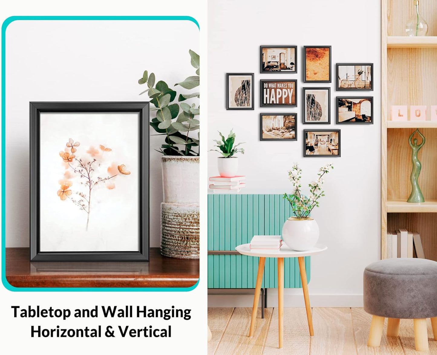 LaVie Home 4x6 Picture Frames (12 Pack, Black) Simple Designed Photo Frame with High Definition Glass for Wall Mount & Table Top Display, Set of 12 Classic Collection