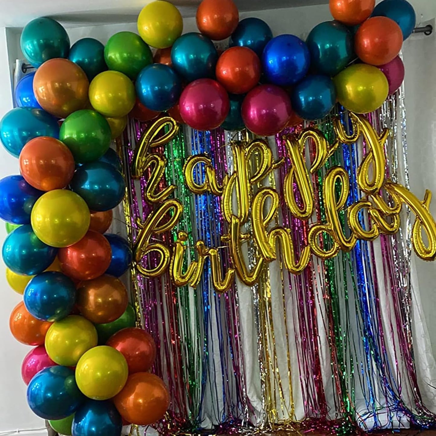 Double-stuffed Metallic Colorful Balloons, 30 Pcs 12 Inch Multicolor Balloons with Double Layer Design for Birthday Party, Wedding, Anniversary, and Celebration Decorations, Includes 10m White Ribbon