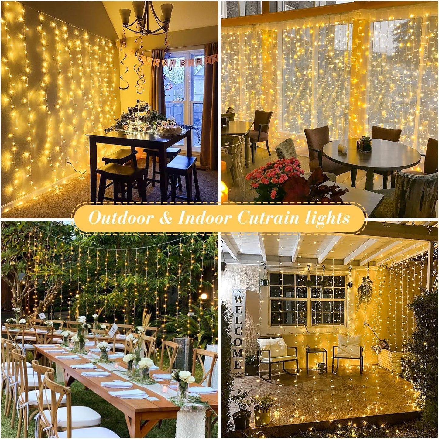 JMEXSUSS 900 LED Outdoor Christmas Curtain Lights, 9.5x29.5ft Christmas Lights Plug in with Remote, Twinkle Hanging String Light for Bedroom Wall Wedding Backdrop Window Gazebo Decor, Warm White