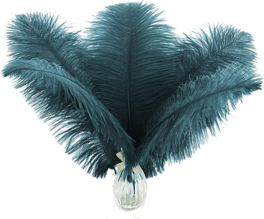 Ballinger Teal Ostrich Feathers Bulk - 24Pcs 12-14inch Feathers for Party Centerpieces,DIY Crafts and Home Decor