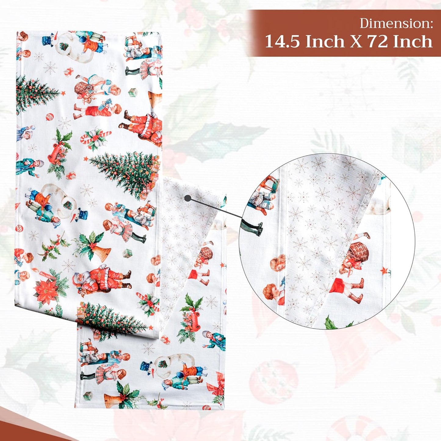 Maison d' Hermine Table Runner 100% Cotton Double Layer Table Runners 72 inches Long for Thanksgiving Christmas Decorations Home Kitchen Dining Party Wedding (Chromo, 14.5" x 72")