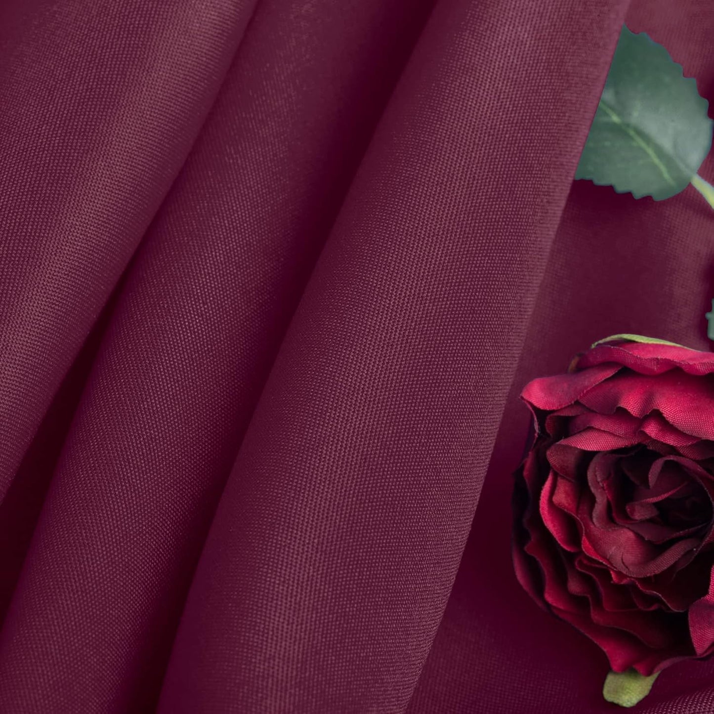 Ascoza 2pack 132 Inch Burgundy Round Tablecloth in Washable Polyester Fabric for Wedding/Banquet/Restaurant/Parties