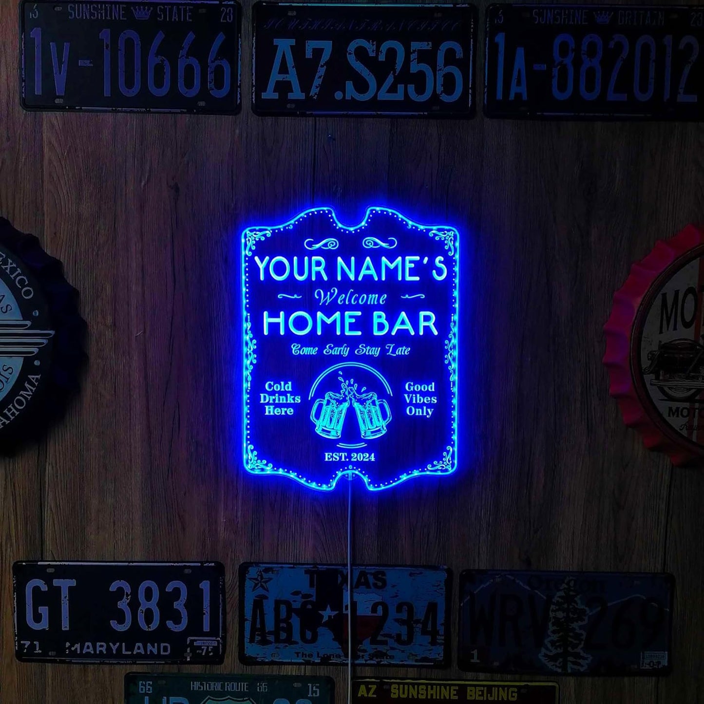 ADVPRO Personalized Your Name Home Bar RGB Dynamic Glam LED Sign - Cut-to-Edge Shape - Smart 3D Decoration - Multicolor Signage st06s32-fnd-p11b-tm-c