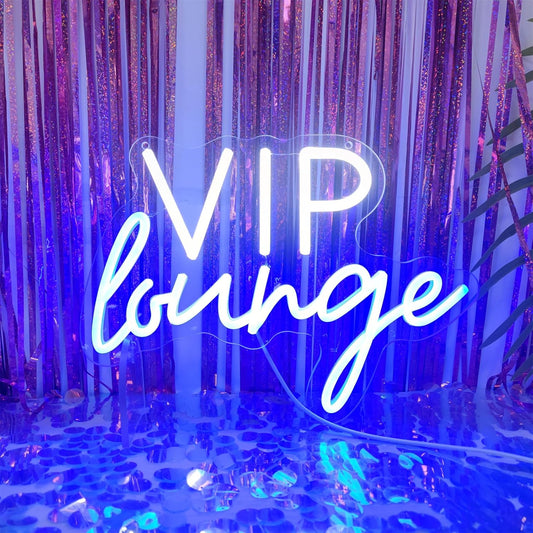 VIP Lounge Neon Sign VIP Light up Signs for Wall Decor, LED Lounge Sign LED Word Light Sign for Bar Hotel Cafe VIP Room Home Decoration, 13.3" x 9.8"
