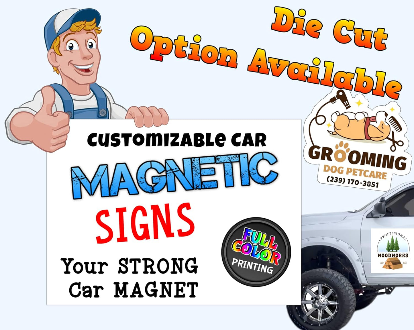 Your Die Cut Custom Car Magnet Sign | Personalized Logo for Your Car Truck | Advertise Your Business Vehicle Magnetic