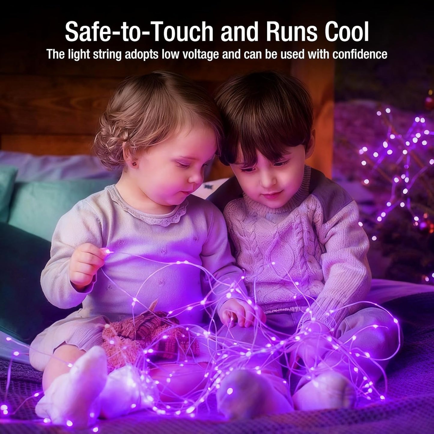 12 Pack Fairy Lights Battery Operated - 7ft 20 Led Twinkle Lights 3 Modes, Bulk Mini String Lights Waterproof for Halloween Holiday Mason Jars DIY Party Decoration Christmas-Purple