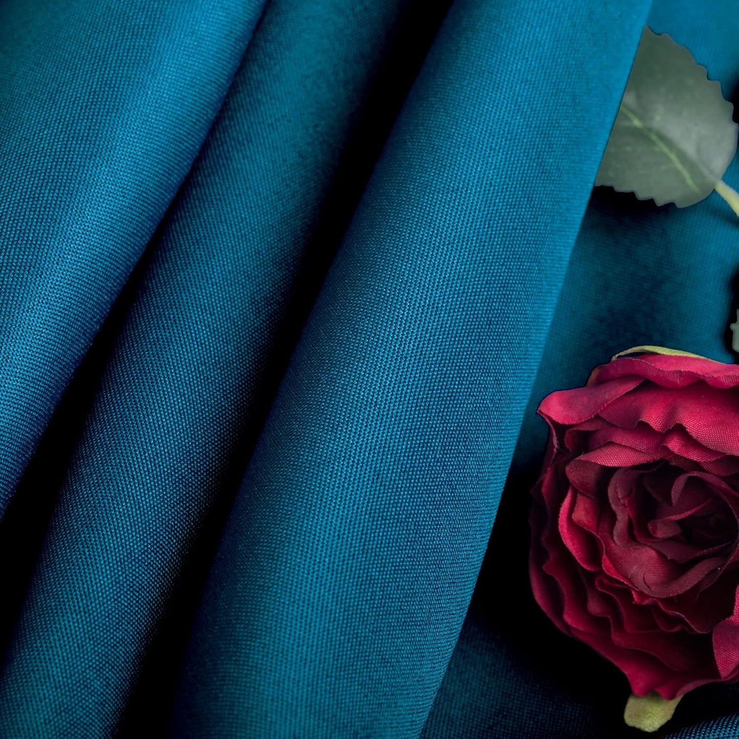 Ascoza 2pack 132 Inch Peacock Blue Round Tablecloth in Washable Polyester Fabric for Wedding/Banquet/Restaurant/Parties…