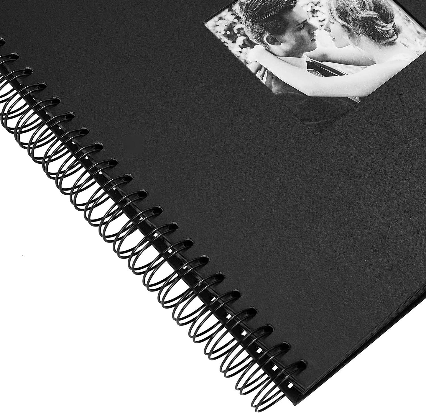 INNOCHEER Photo Album - Self Adhesive 80 Black Pages, Large Scrap Book Wedding Guest Book for DIY Anniversary Travel Memory Scrapbooking (Black 10X10)