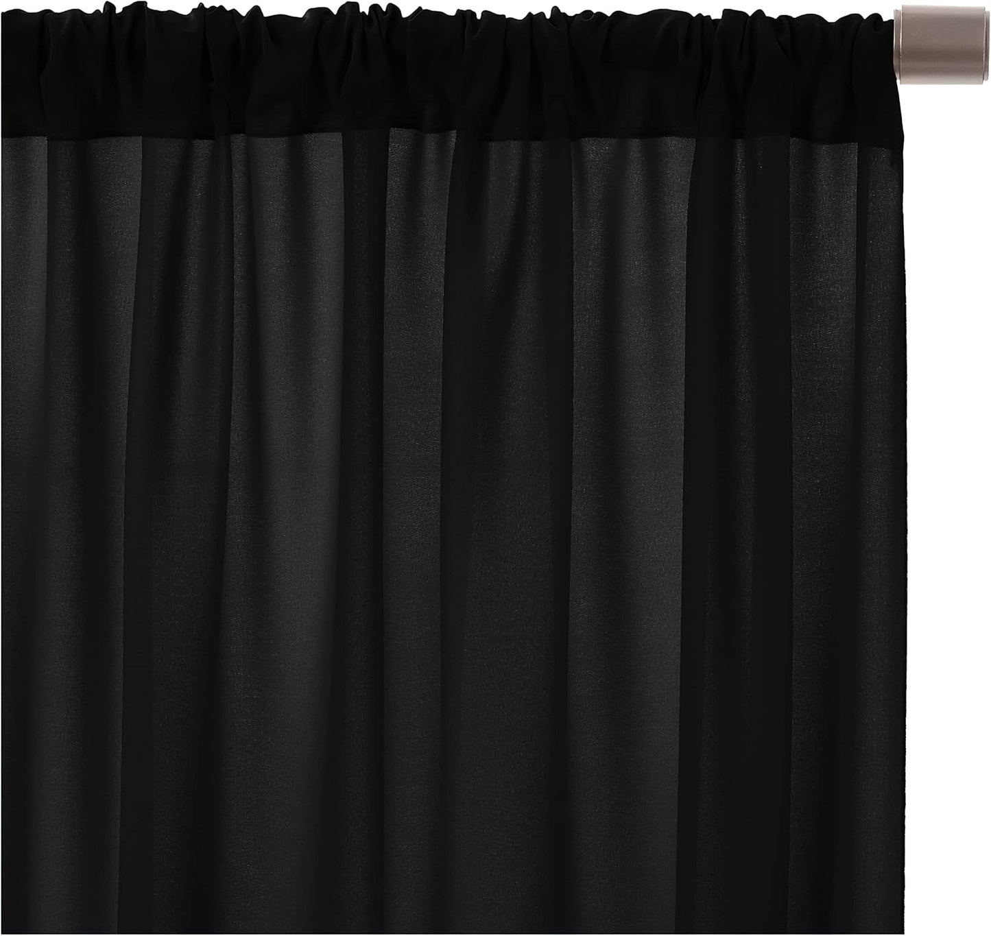 AK TRADING CO. 10 feet x 8 feet IFR Polyester Backdrop Drapes Curtains Panels with Rod Pockets - Wedding Ceremony Party Home Window Decorations - Black