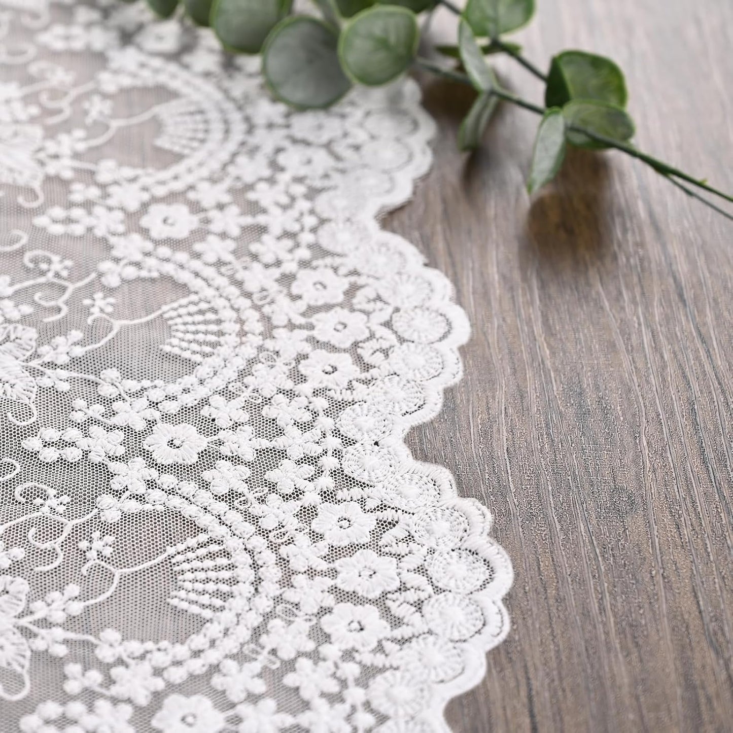 White Lace Table Runner 72 Inches Long,Table Decoration ,Vintage Kitchen Dining Table Decoration ,Table lace Runner, Exquisite Lace Fabric for Wedding /Reception Bridal Shower /Holiday Party