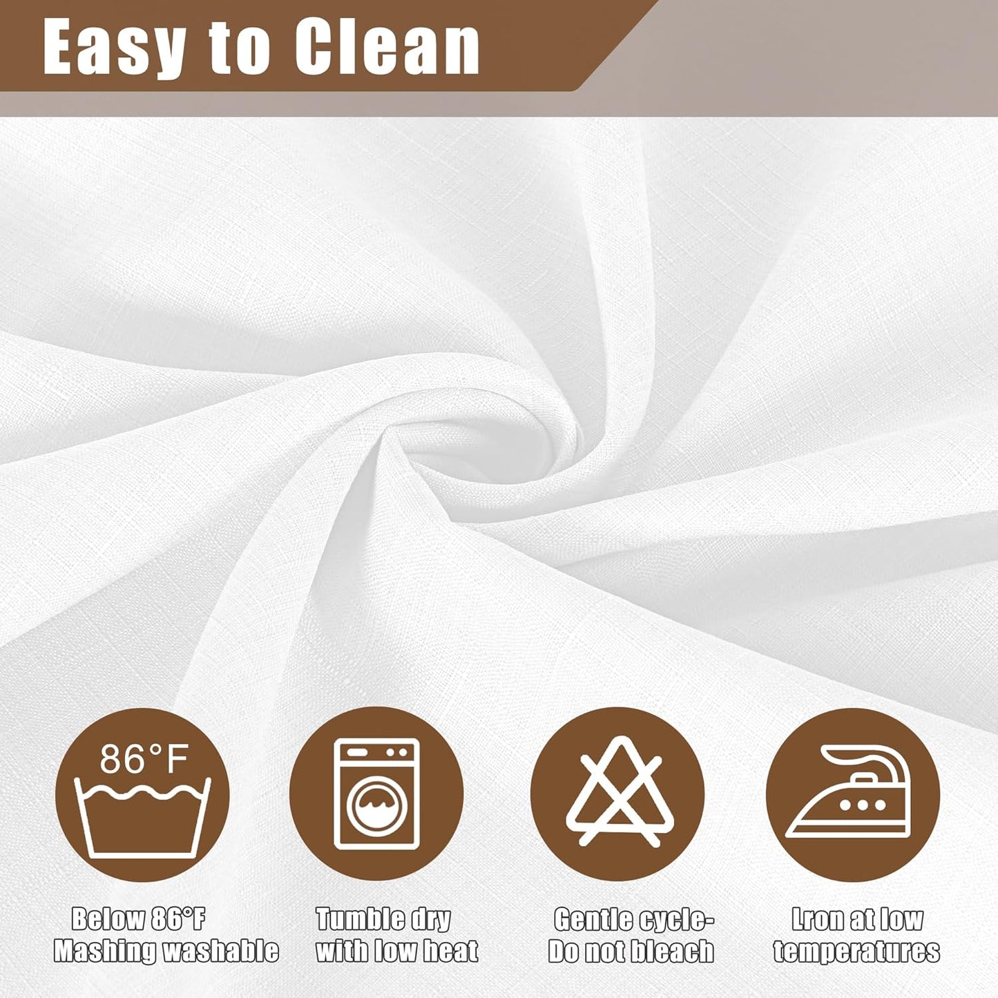 Fitable Faux Linen White Tablecloths 60 x 84 Inch - 2 Pack Textured Table Clothes for Rectangle Tables, Wrinkle-Proof Faux Burlap Table Covers for Dining, Farmhouse, Outdoor Picnic, Camping