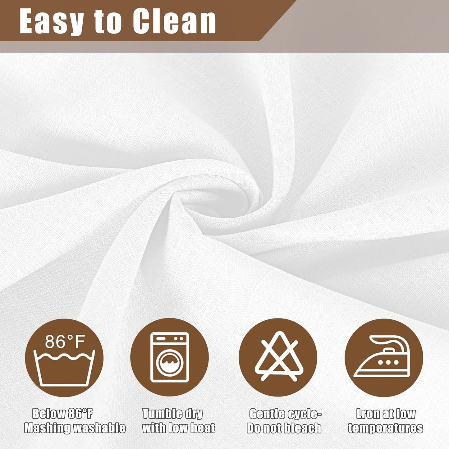 Fitable Faux Linen Round Tablecloths 60 Inches - 2 Pack Textured Table Clothes Faux Burlap Table Covers for Kitchen, Dining Room, Party, Farmhouse, Outdoor (Great for 20"-48" Round Tables, White)