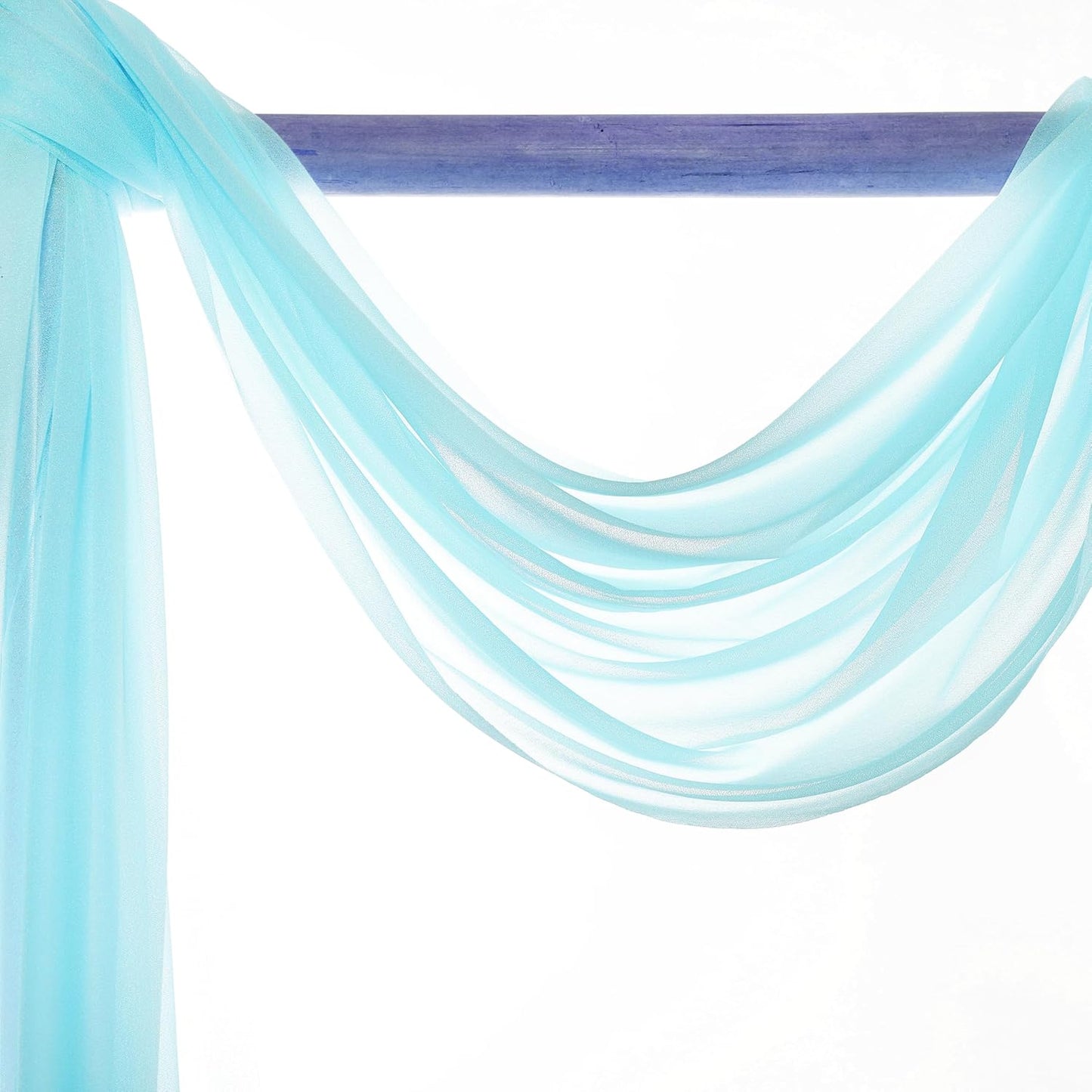 VDS Pack of 1 Panel (30 Inch X 40 Feet) Wedding Arch Draping Fabric Sheer Chiffon Fabric Drapery for Wedding Ceremony Reception Swag Backdrop Canopy Chuppah ARBO Altars Decoration (Teal)