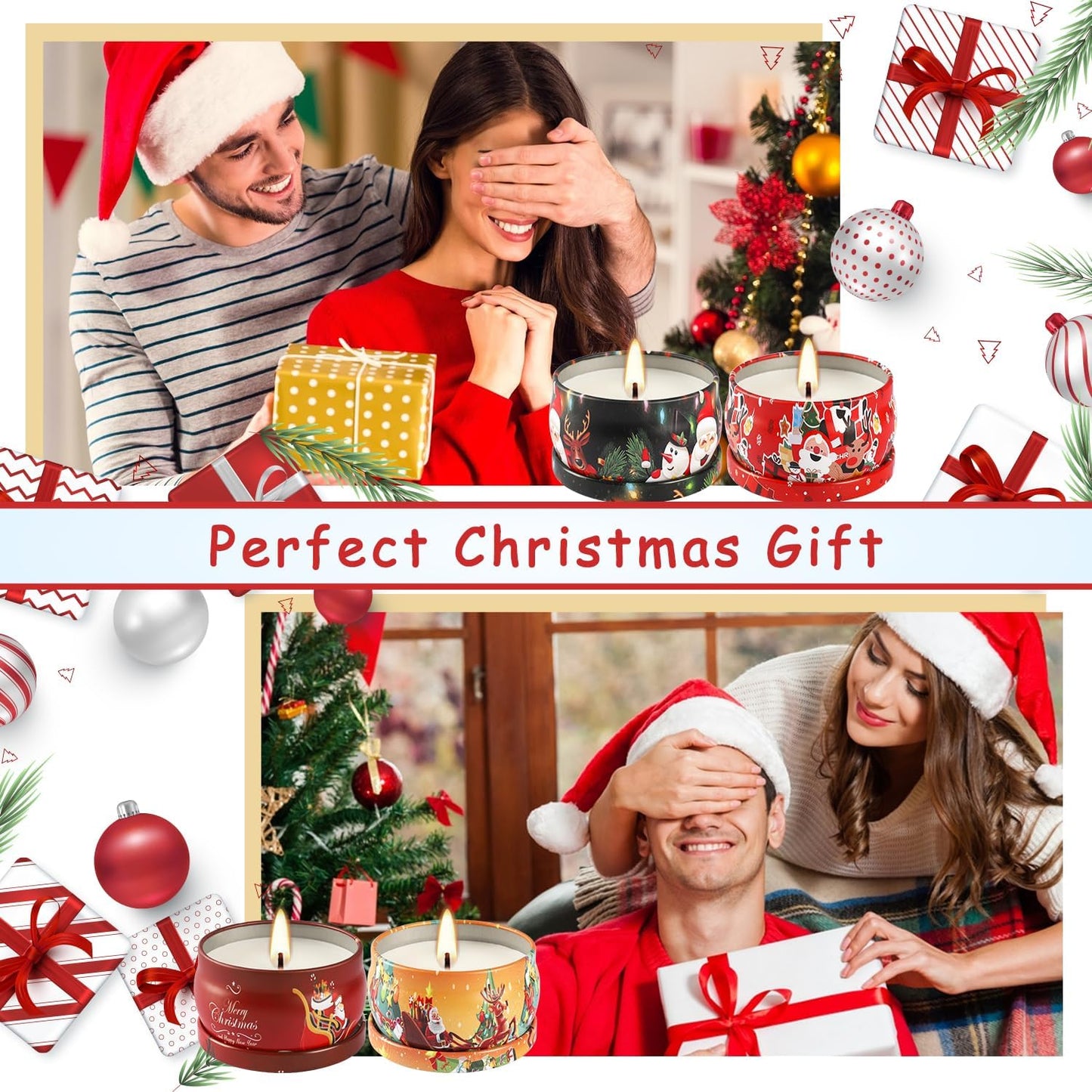 36Pack Christmasc Sets,Long Burning,2.5oz Natural Soy Wax with Essential Oils Decorative Aromatherapy Candles for Christmas，Thanksgiving Gift, Home Scented