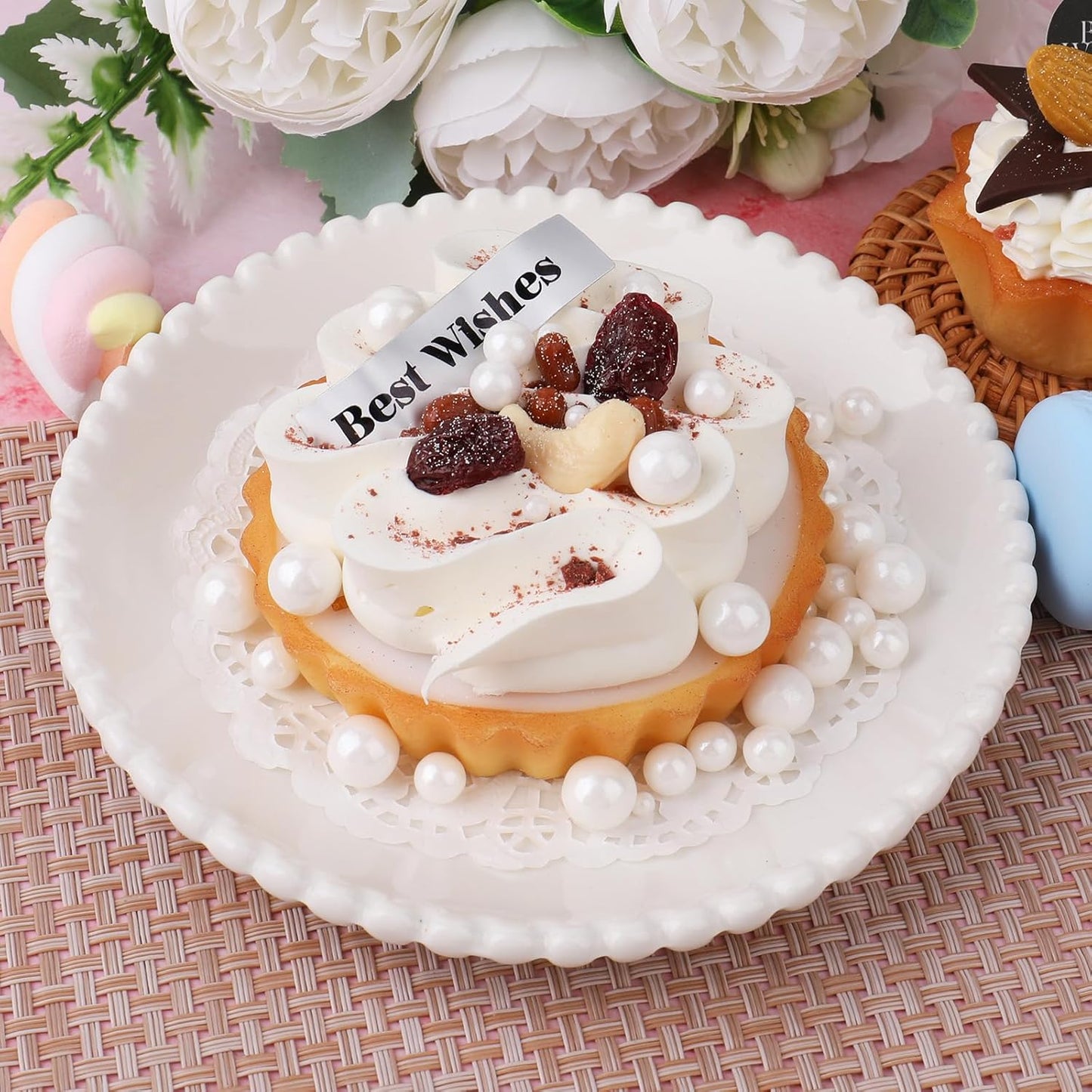 White Pearl Sprinkles for Cake Decorating, 11.3 Oz Edible Pearls Sugar 4 Sizes Gift Box Set for Baking Cookie Ice Cream Cupcake Toppings