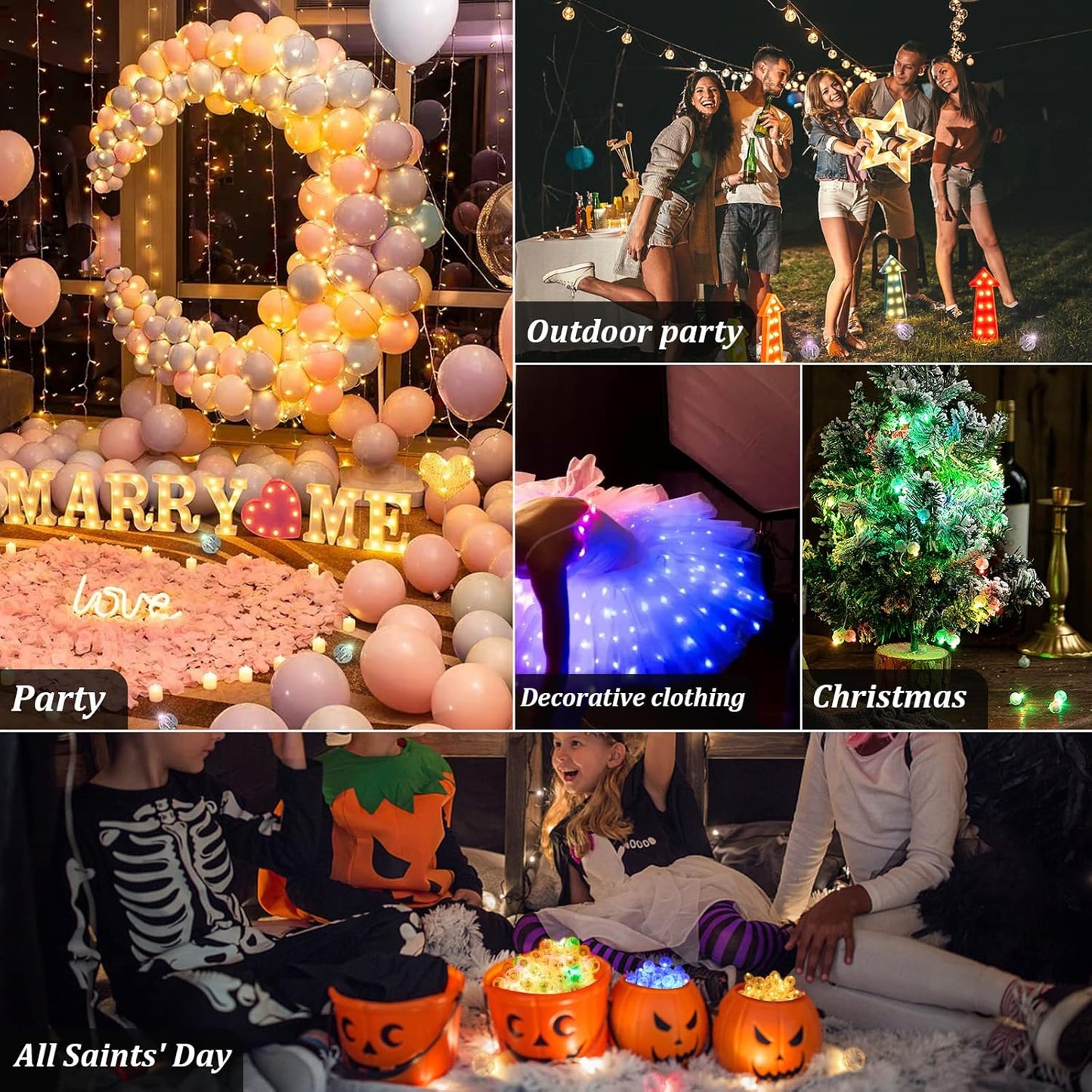 200pcs 10 Colors Balloon Lights, LED Assorted Colors Flash Lights, Mini Ball Light Round LED Ball Lamp for Paper Lantern Balloon Birthday Party Wedding Halloween Christmas Decoration