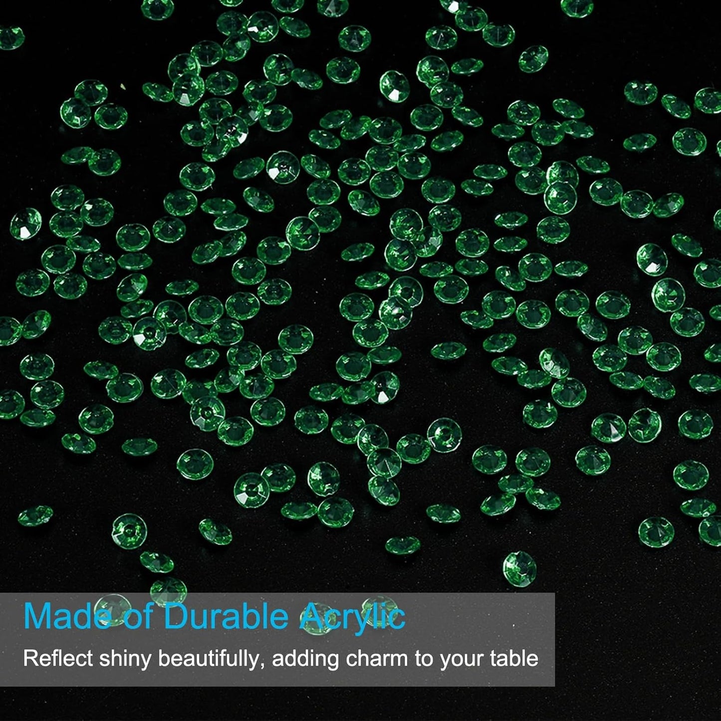 PATIKIL 4000 Pcs Wedding Table Scatter Confetti Crystals 6mm Acrylic Diamonds Vase Fillers Gems for Table Centerpiece Decorations Party Vase Beads, Dark Green
