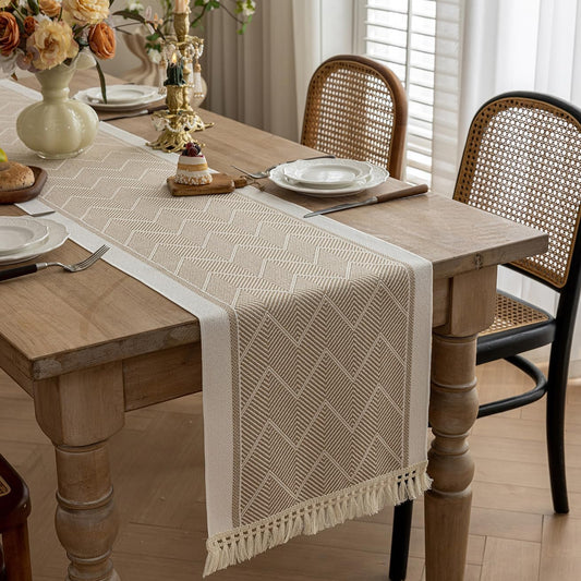 Table Runners 72 Inches Long Waterproof Boho Table Runner with Tassel Fringe,Table Runner for Party Coffee Table