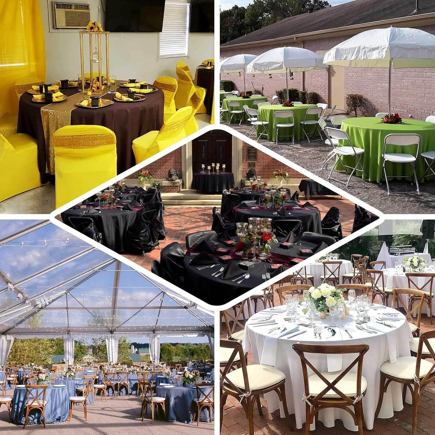 Efavormart Round Tablecloth, 120 Inch Stain & Wrinkle Resistant Washable Table Cloth, Decorative Polyester Fabric Table Cover for Banquet, Wedding, Dining - Peacock Teal