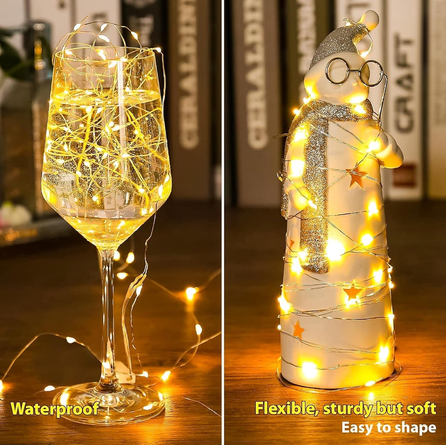 HXWEIYE 6 Pack Fairy Lights Battery Operated, 7ft 20LED Mini Firefly Starry Lights Mason Jar Lights for Indoor Outdoor Bottle Tree Party Wedding Halloween Thanksgiving(Warm White)