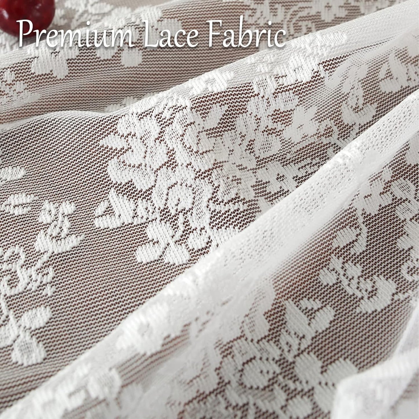 Jeloris Round Lace Tablecloth with Elegant Scalloped Bottom for Any Special Event Such as Wedding, Birthday Party, Baby Shower, Anniversary (60 inch, Style 1)