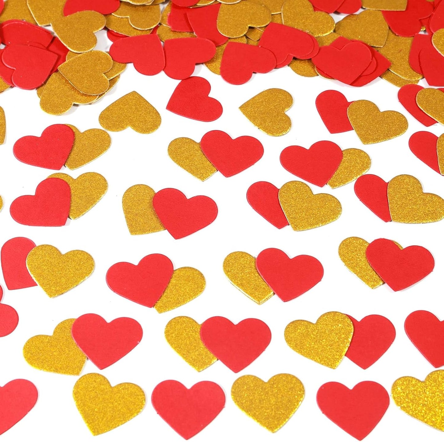 200 Pcs Red Gold Heart Paper Confetti for Valentine's Day Wedding Baby Shower Birthday Party Table Decoration Supplies