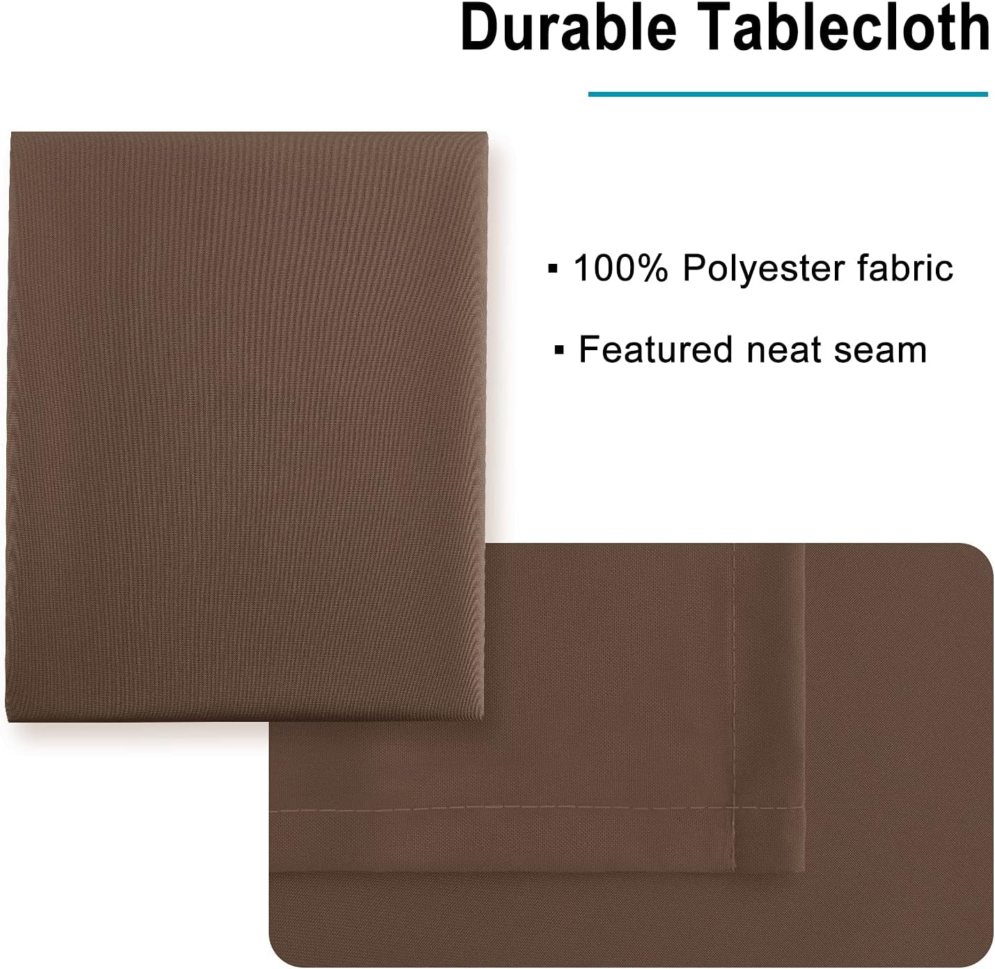 Hiasan Tan Rectangle Tablecloth - Waterproof Washable Polyester Fabric Table Cloth for Buffect Dining Birthday Party Wedding, 70 x 120 Inch