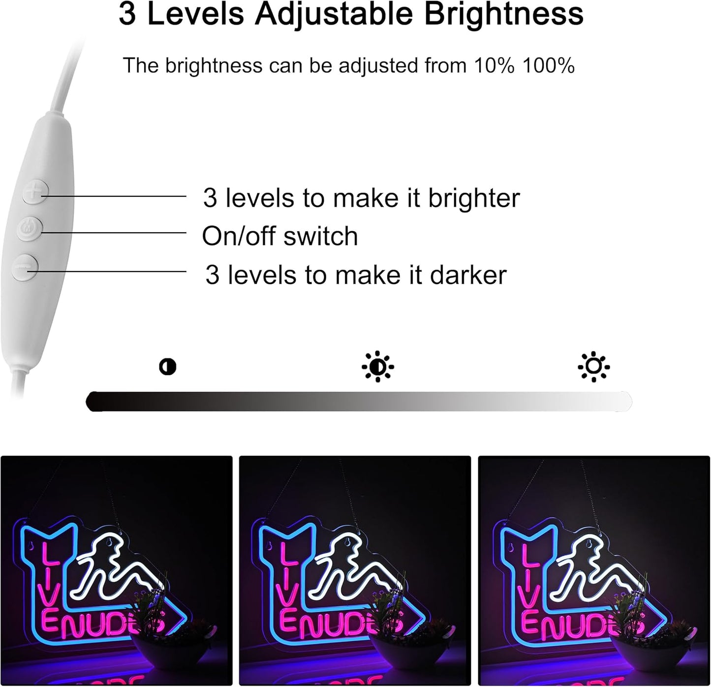 Neon Sign for Wall Décor LED Live Batchroom Changing Room Restroom Neon Lights Girls Art Signs with Dimmer for Man Cave Beer Bar Home Bedroom Hotel Pub Room Decor