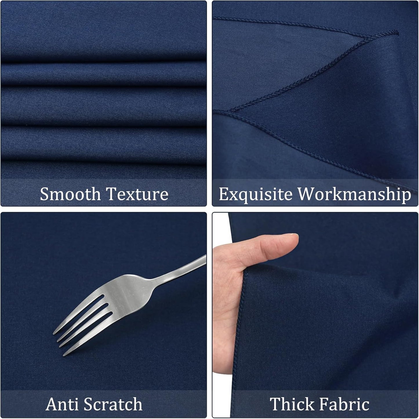 8 Pack Premium Round Tablecloth 120 Inch Round Table Covers Washable Polyester Fabric Round Table Clothes for Wedding Party Reception Banquet Buffet Restaurant (Navy Blue, 120 Inch)