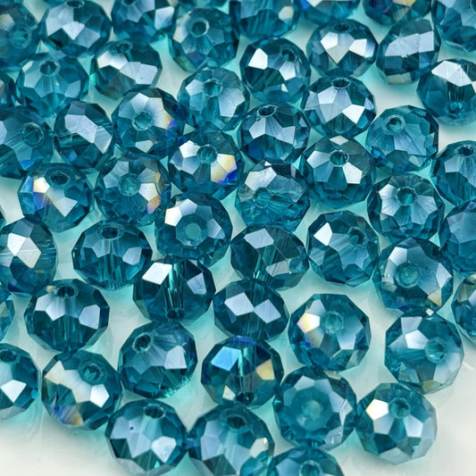 500pcs 3mm Crystal Glass Beads for Crafts Faceted Rondelle Glass Beads for Jewelry Making Crystal Spacer Beads for Necklaces Bracelets Earrings DIY Craft(Peacock Blue AB)