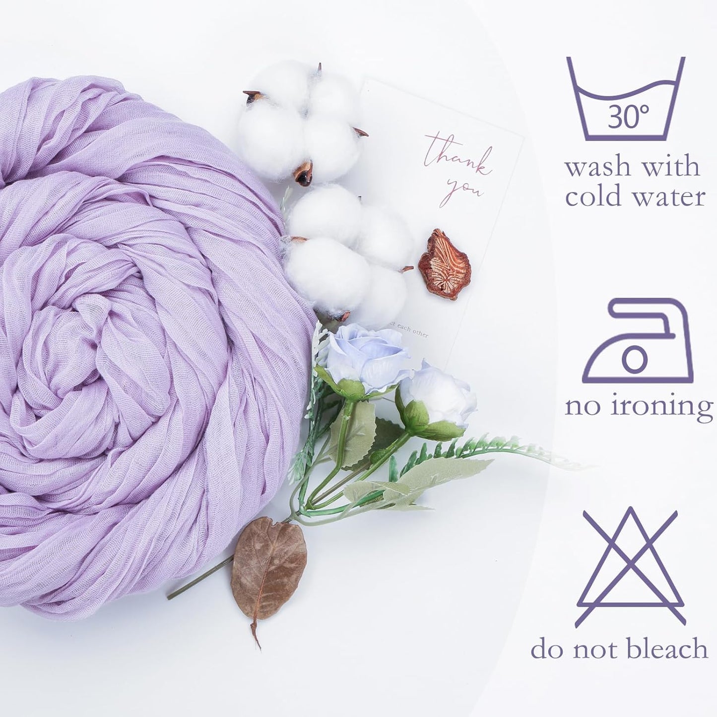 6 Pack Lilac Purple Table Runner 10ft Boho Gauze Fabric Cheesecloth Table Runner 35 x 120 Inch Rustic Sheer Runner for Romantic Wedding Decor Baby Shower Party Table Centerpiece Decoration