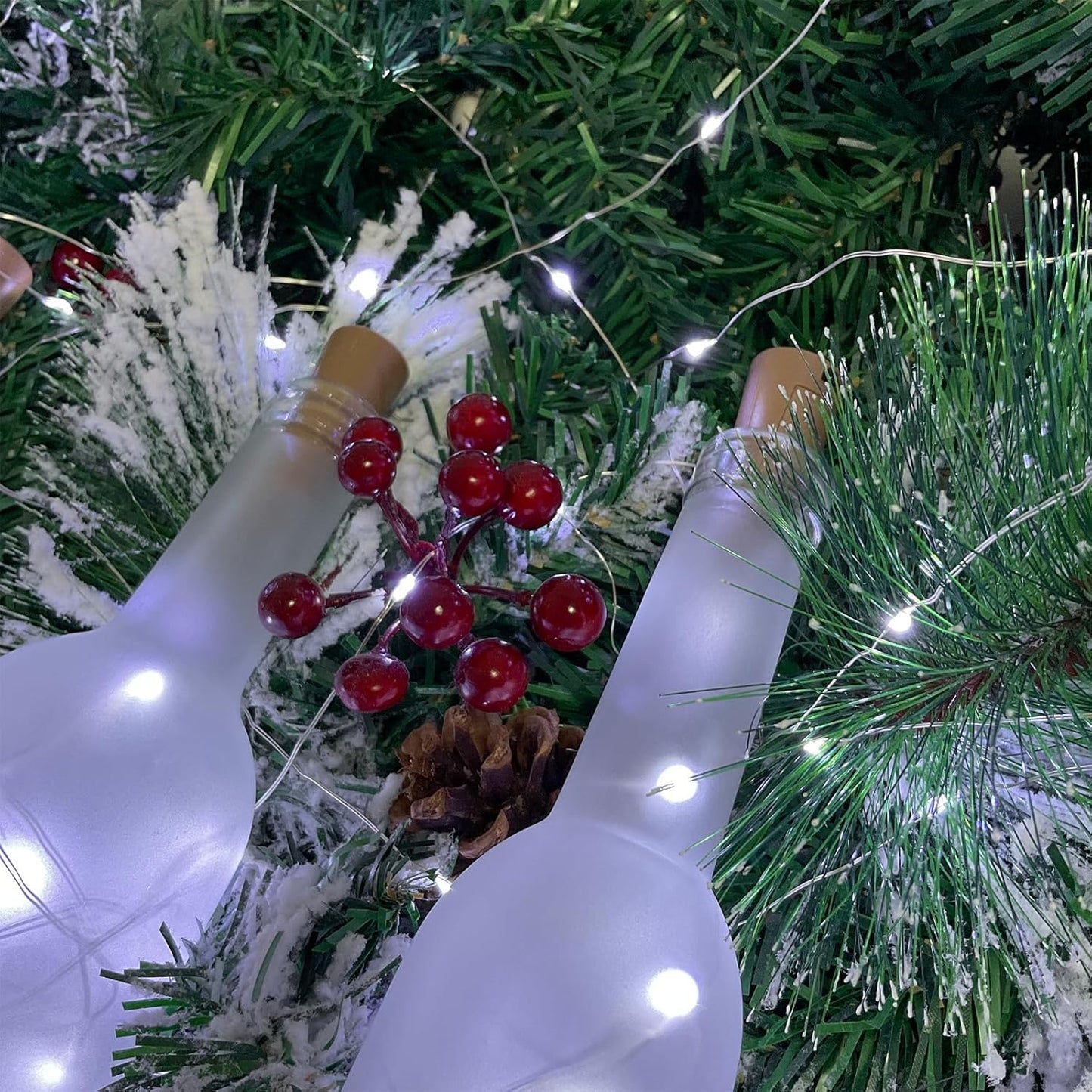 Wine Bottle Lights with Cork, 20 LEDs 6.6 Feet Silver Wire Cork Bottle Lights,Fairy Mini String Lights,for DIY Christmas,Party,Decor,Wedding Listing (30 Pack, Cool White)