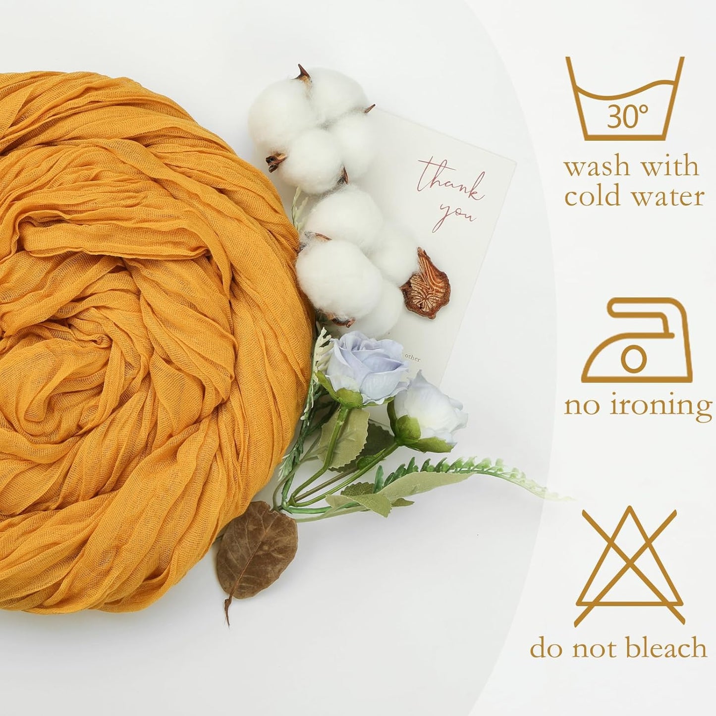 6 Pack Gold Cheesecloth Table Runner 10ft Boho Gauze Fabric Cheese Cloth Table Runner 35 x 120 Inch Rustic Sheer Runner for Romantic Wedding Decor Baby Shower Party Table Centerpiece Decoration