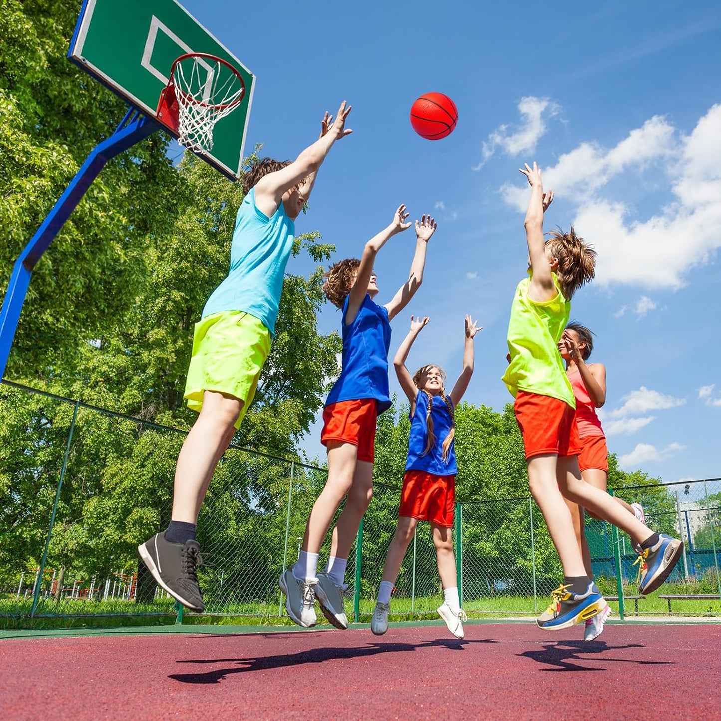 42Pcs 6" Mini Basketball Set, PVC Small Basketballs for Over The Door Hoop Games, Party Favors, Indoor Outdoor Play, Adults Kids, Pool Beach, Colorful