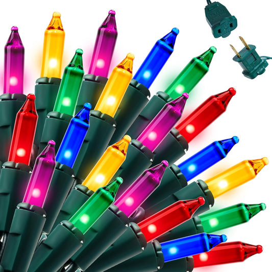 Joiedomi Multicolor Christmas String Lights,150 Count 31.2FT Christmas Fairy Tree Lights Plug in for Indoor Outdoor Xmas Decorations Patio Holiday Theme Party Yard House,Green Wire