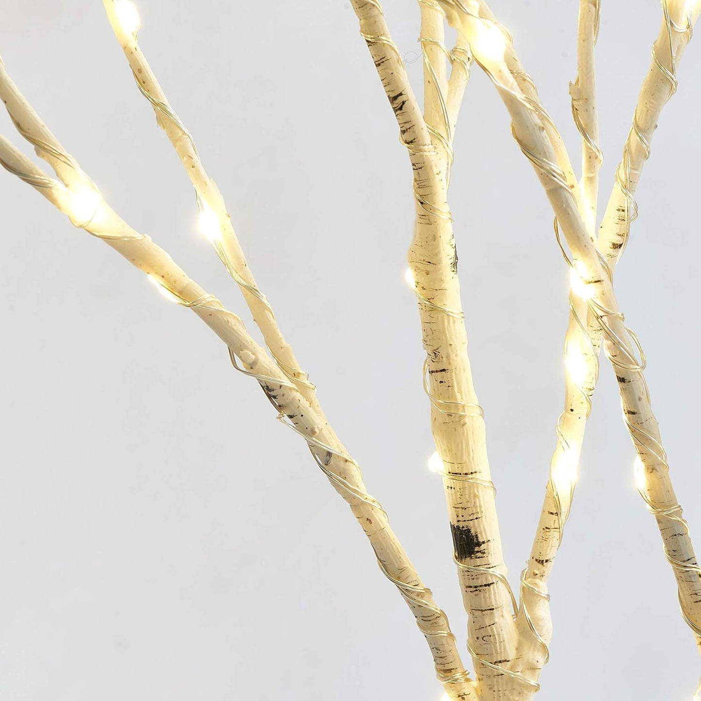 Fudios Lighted Branches 150 LED Fairy Lights with Timer 32in Plug in, Electric Lit White Birch Twigs for Vase Christmas Inside Outside Decor 1 Set