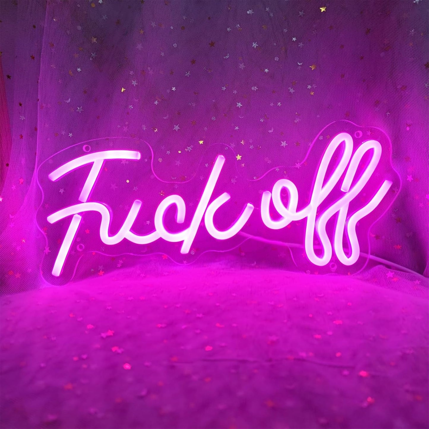 Fuck Off Neon Sign Fuck Off Neon Signs for Wall Decor, Pink Fuck Off Neon Light Pink Room Decor for Wall Decor Bar Party, 12.9" x 5.59"