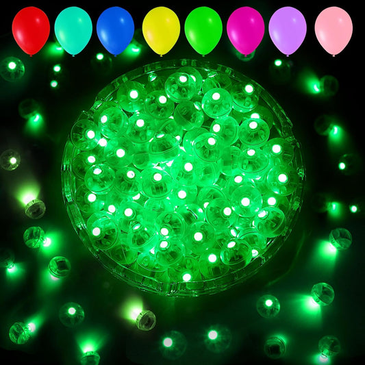 Aogist 100pcs Balloon Lights,Long Standby Time Waterproof Twinkle Mini Light,Battery Powered,Round LED Ball Lamp for Balloon Paper Lantern Party Wedding Christmas Halloween Decorative,Green-Flash