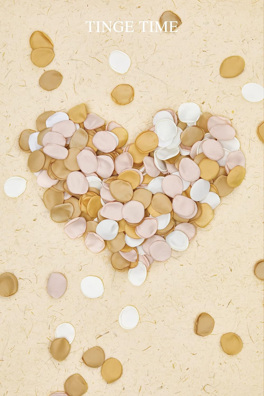 TINGE TIME 400pcs Silk Flower Petals for Wedding, Rose Petals for Decoration, Fake Flower Petals for Bridal Showers, Flower Girl Petals for Anniversaries and Parties (Champange Golden & Beige)